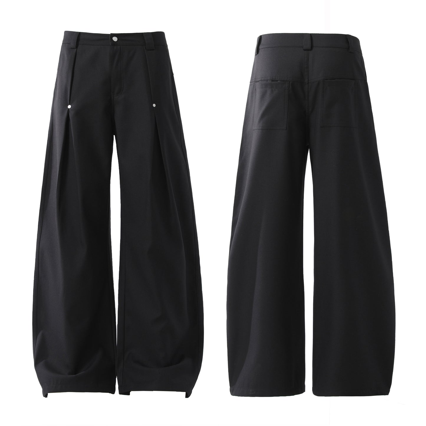 Pleats Wide Leg Curved Trousers WN26045