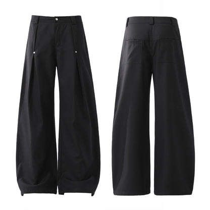 Pleats Wide Leg Curved Trousers WN26045