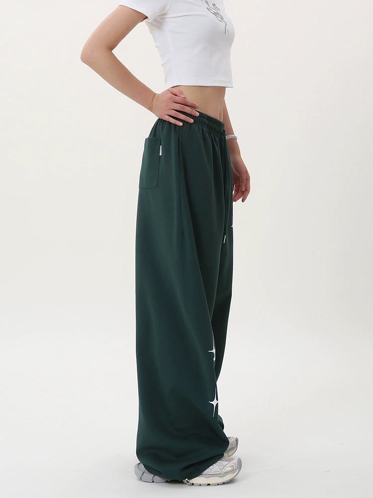 Graphic Print Wide Leg Sweatpants WN17194
