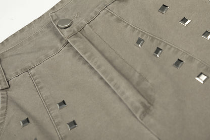 Studs Detail Wide Leg Pants WN25433