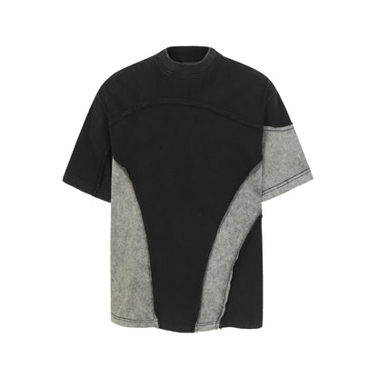 Cotton Wash Raw Edge Oversize Short Sleeve T-Shirt WN25576