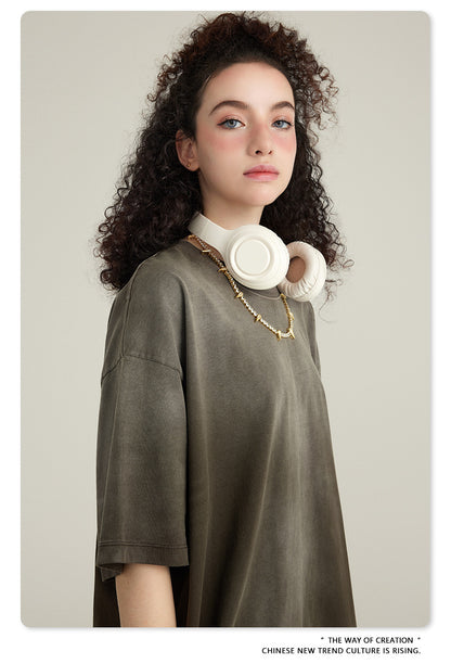 Washed Oversize Short-sleeve T-shirt WN6443