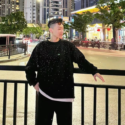 Rhinestone Starry Sky Long Sleeve T-Shirt WN20684