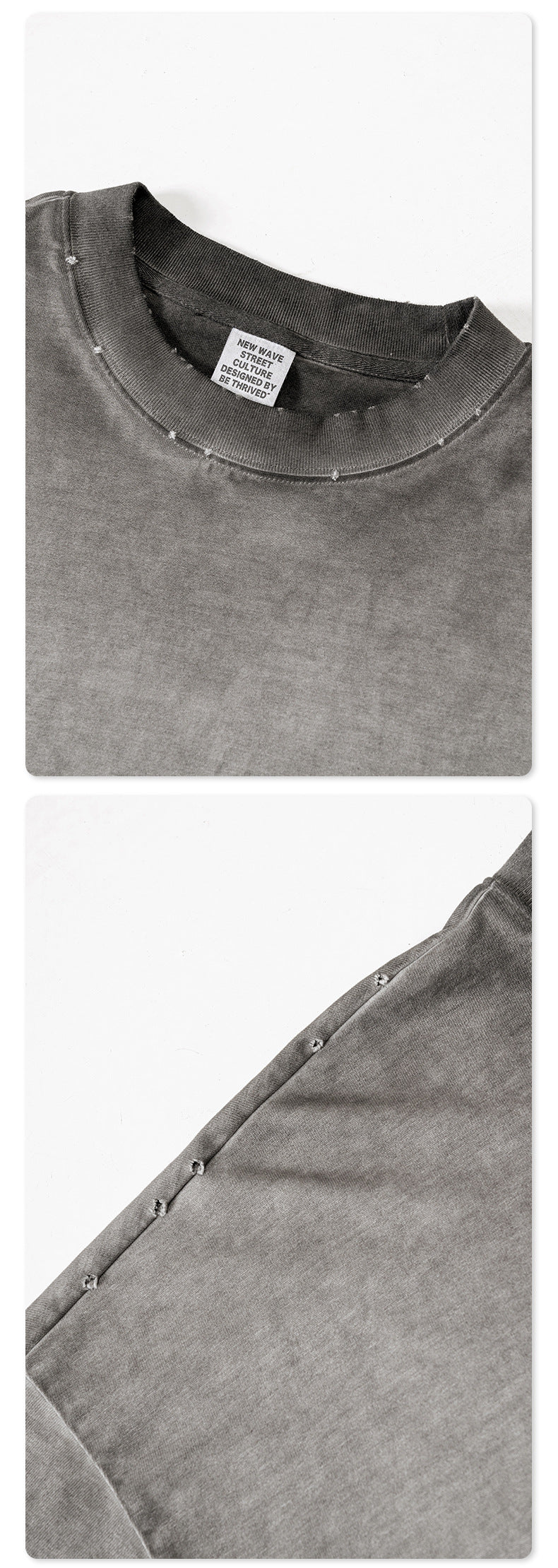 Washed Oversize Damage Short-sleeve T-shirt WN6451