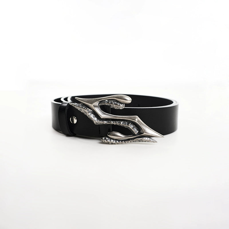 Metal Letter Custom Two-layer Cow Leather Belt WN11724