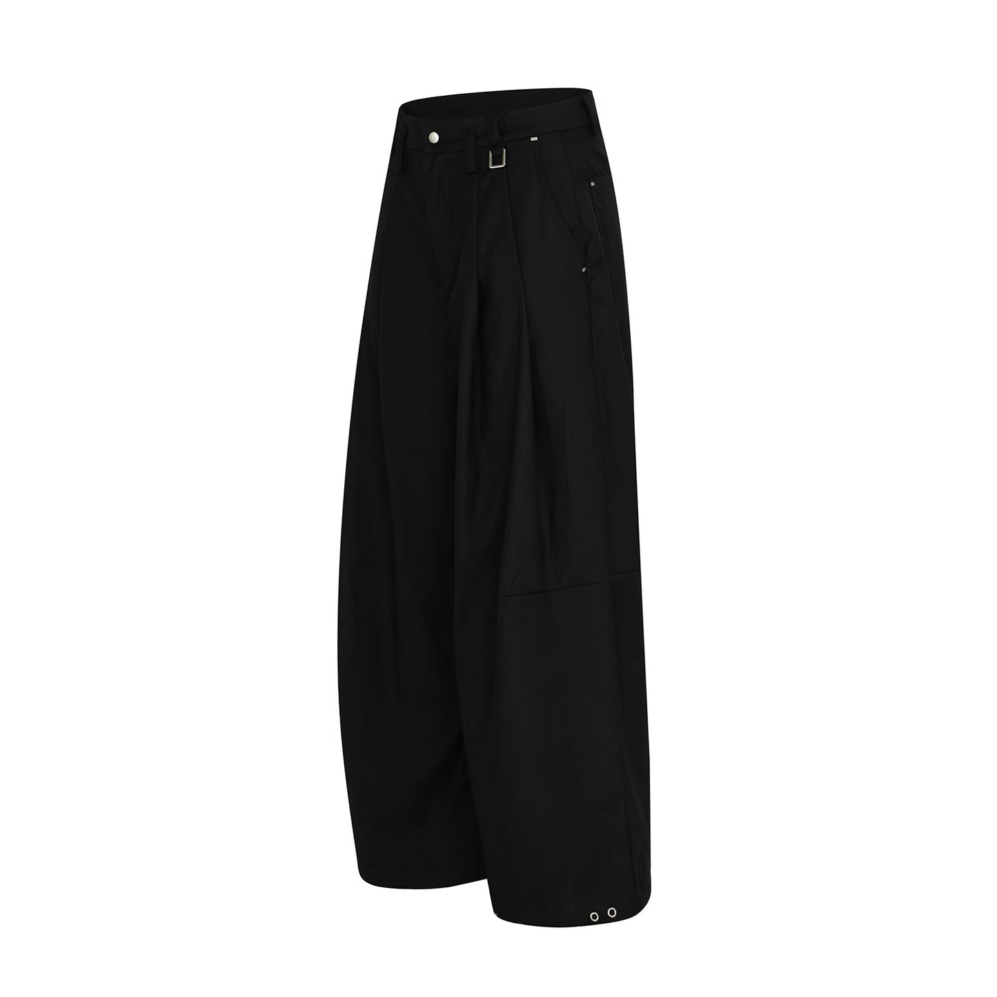 Metal Buckle Pleats Wide Leg Pants WN25953