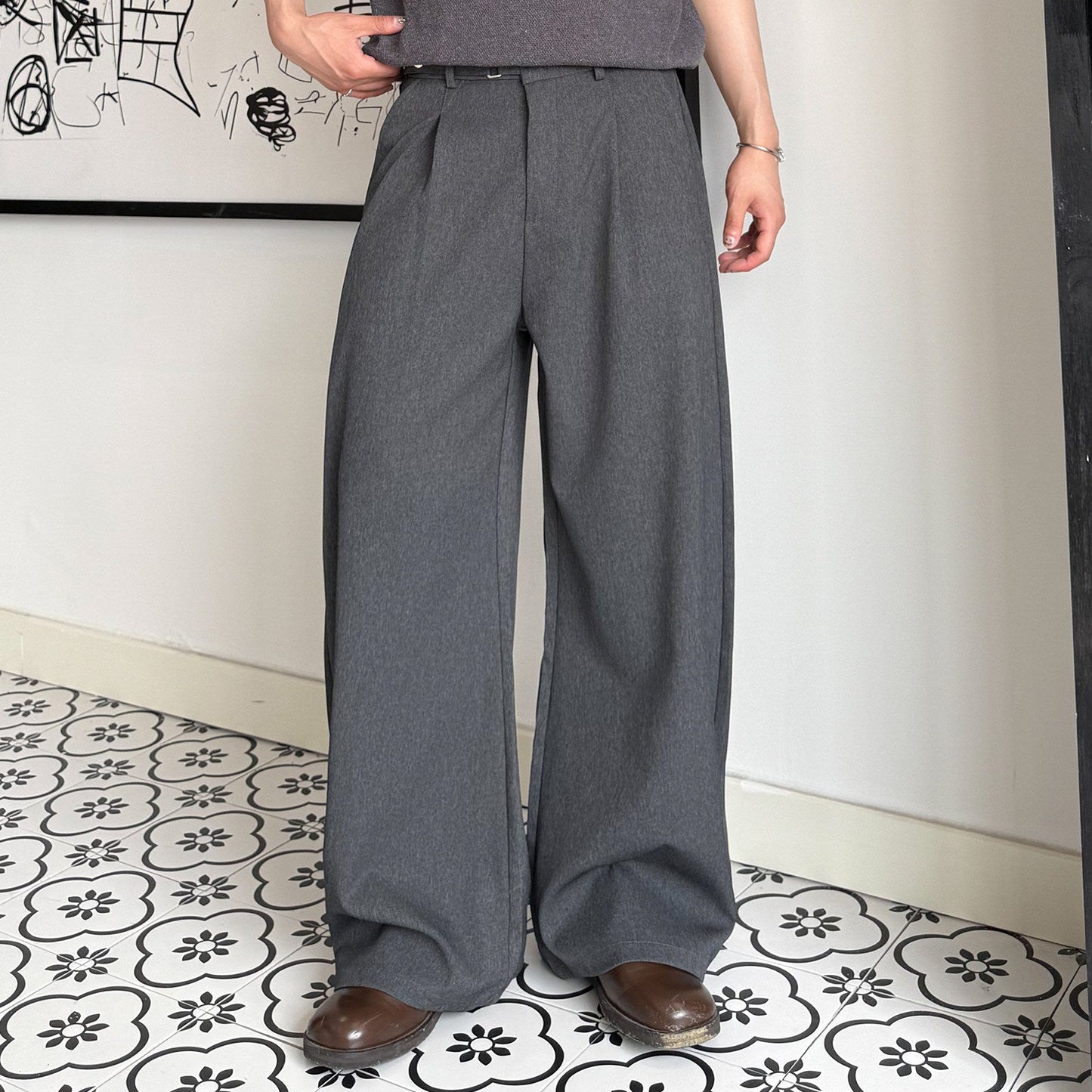 Pleats Wide Leg Trousers WN24993