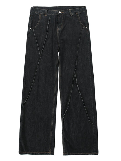 Raw-edge Wide-Leg Denim Jeans WN5686