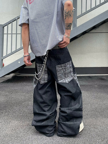 Washed Wide Leg Denim Jeans WN18843