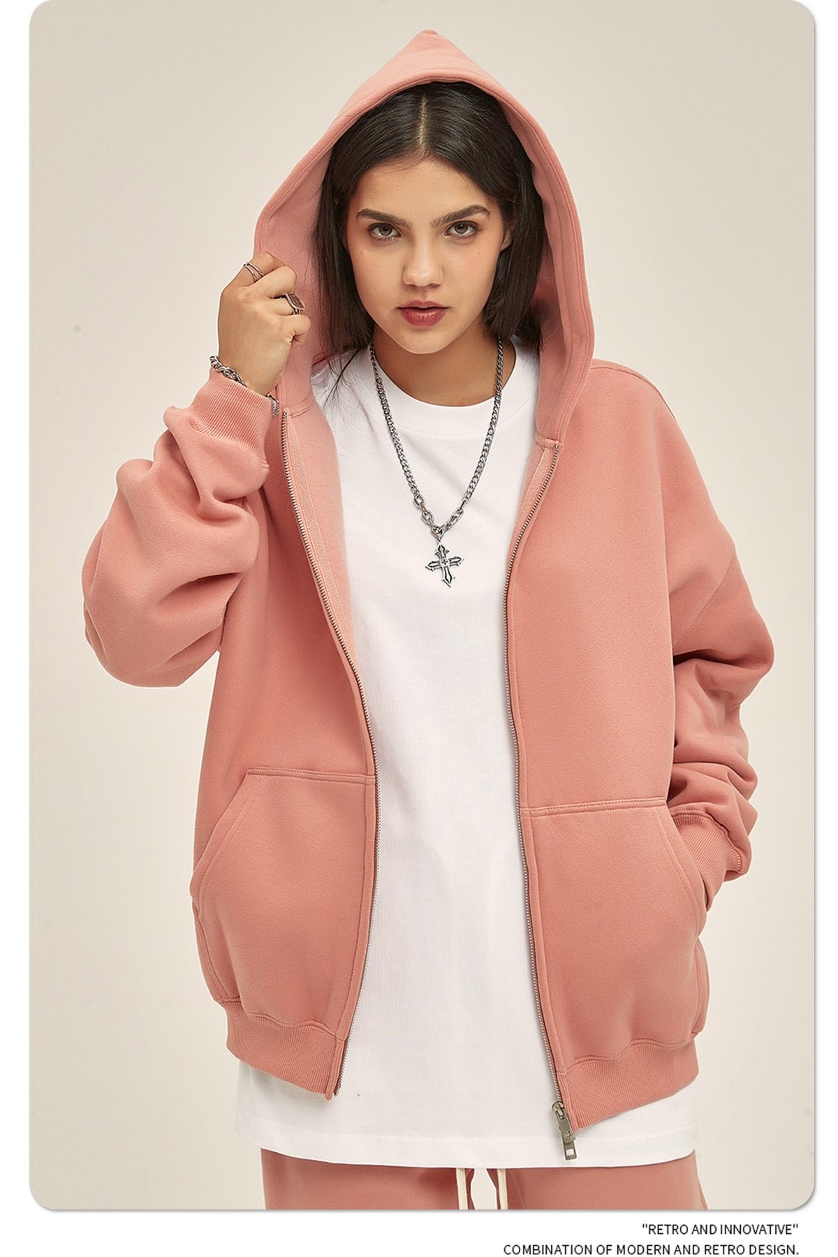 Oversize Heavyweight Zipper Hoodie & Heavyweight Sweatpants Setup WN6640