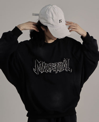 Dirty Washed Logo Print Sweatshirt WN25789
