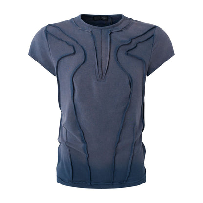 Washed Deconstruction Layered Short Sleeve T-Shirt WN25810