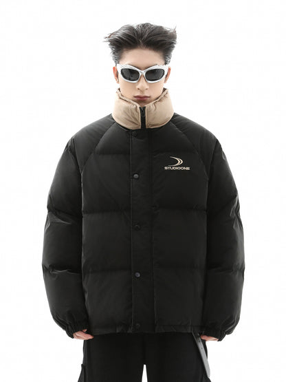 Corduroy Neck Oversize Puffer Jacket WN10407