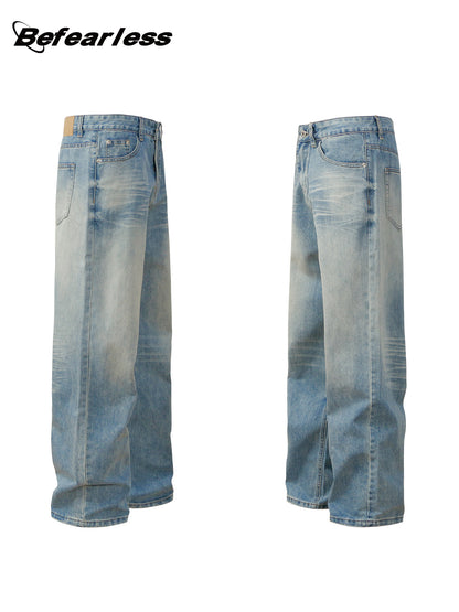 Washed Whisker Wide Leg Jeans WN26381