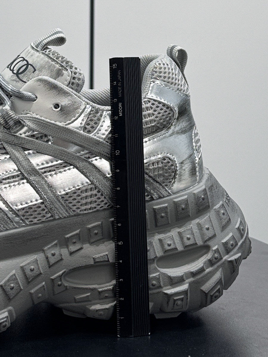 Metallic Mesh Strap Chunky Sole Sneakers WN24615