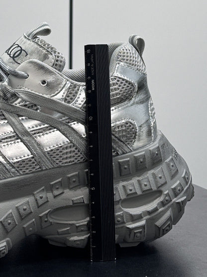 Metallic Mesh Strap Chunky Sole Sneakers WN24615