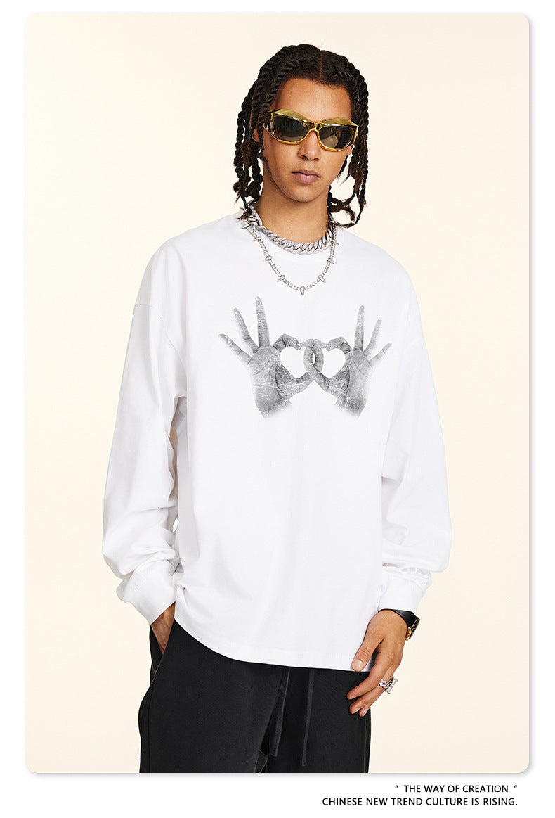 Gesture Print Long Sleeve T-Shirt WN7896