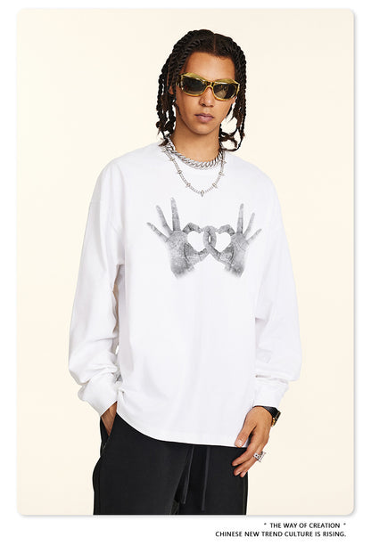Gesture Print Long Sleeve T-Shirt WN7896