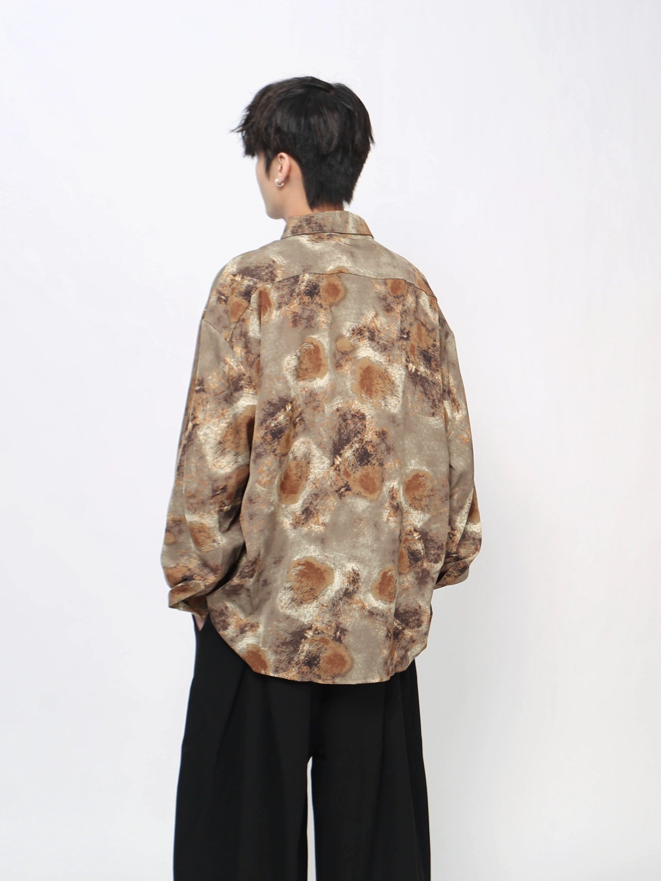 Tie-Dye Floral Print Long Sleeve Shirt WN21025