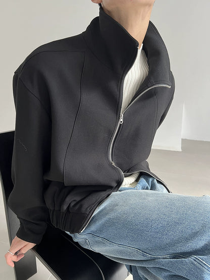 Two-Way Zipper Oversize Minimalist Jacket WN21489