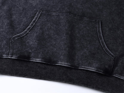 Washed Silhouette Print Oversize Hoodie WN11534