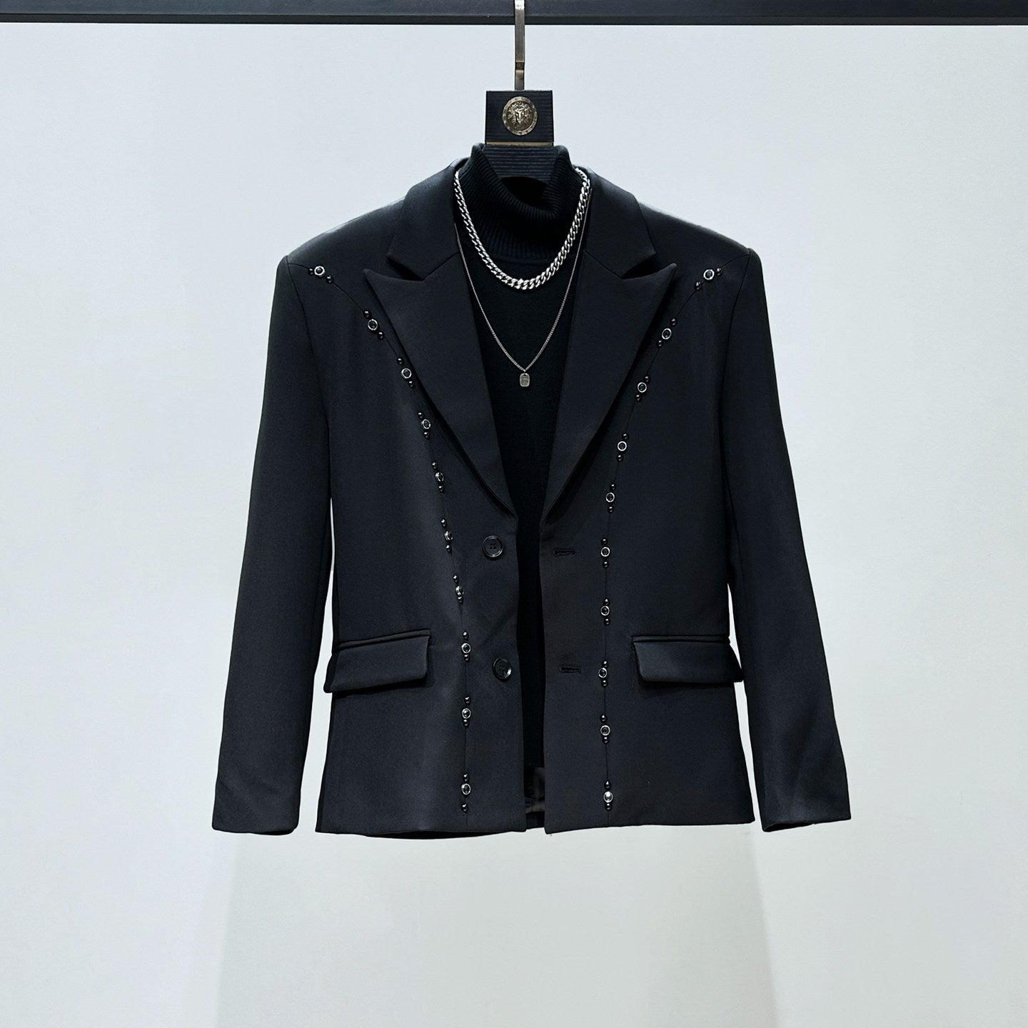 Beaded Tailored Jacket & Flare Trousers Setup WN23850