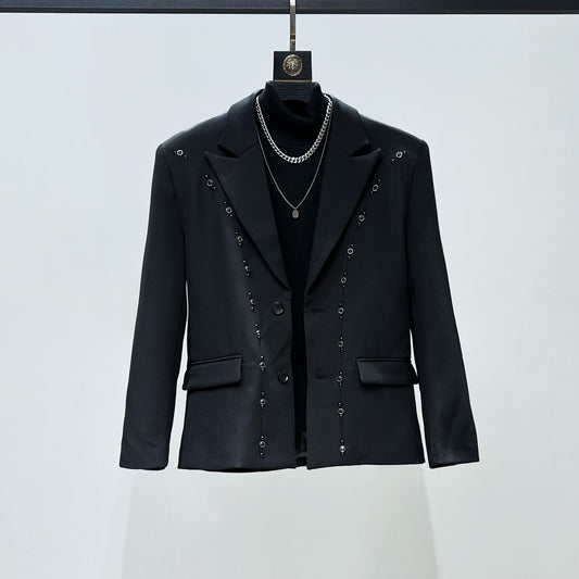 Beaded Tailored Jacket & Flare Trousers Setup WN23850