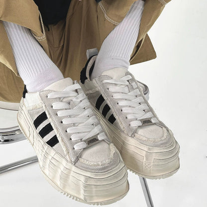 Washed Trainer-Inspired Canvas Sneakers WN19122