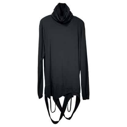 Asymmetric High-Neck Deconstructed Long Sleeve T-Shirt WN22000