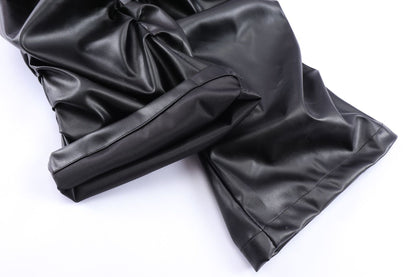 PU Leather Pleats Straight Pants WN25754