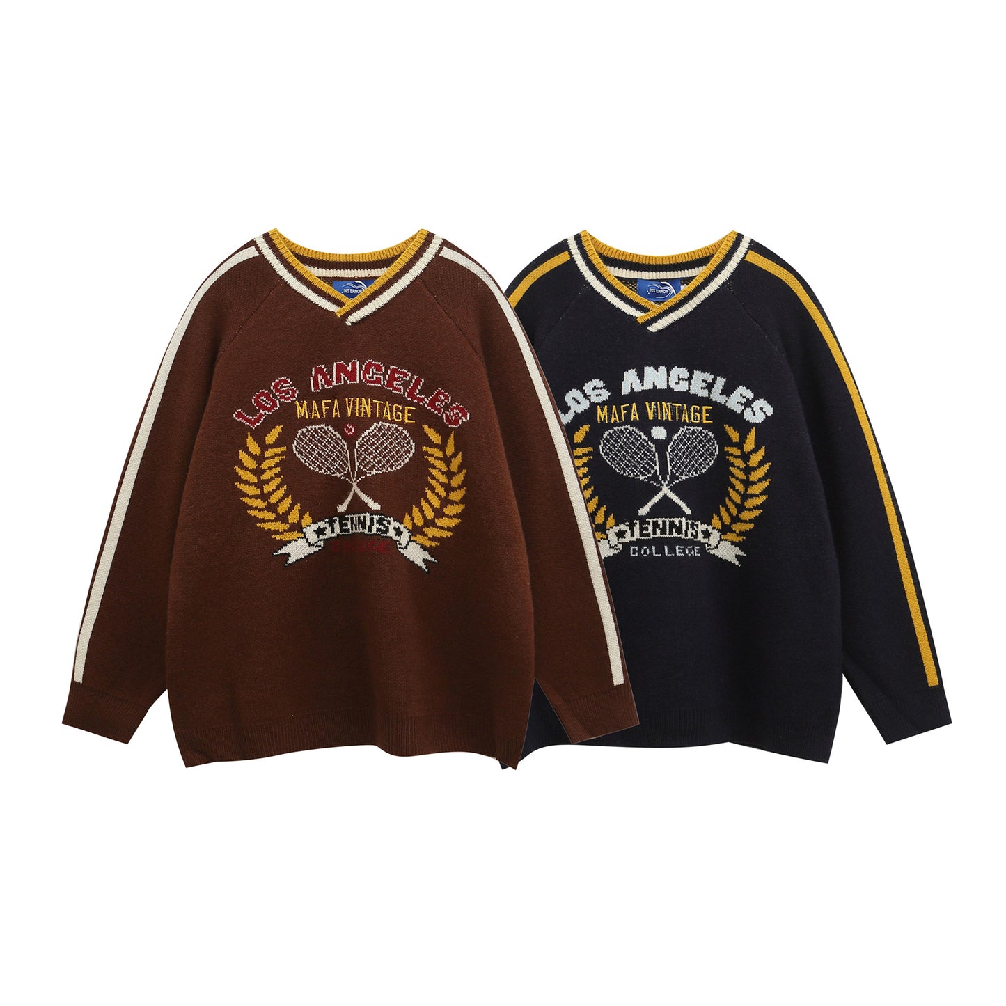 Colorblock v-Neck Collegiate 니트 스웨터 WN11445