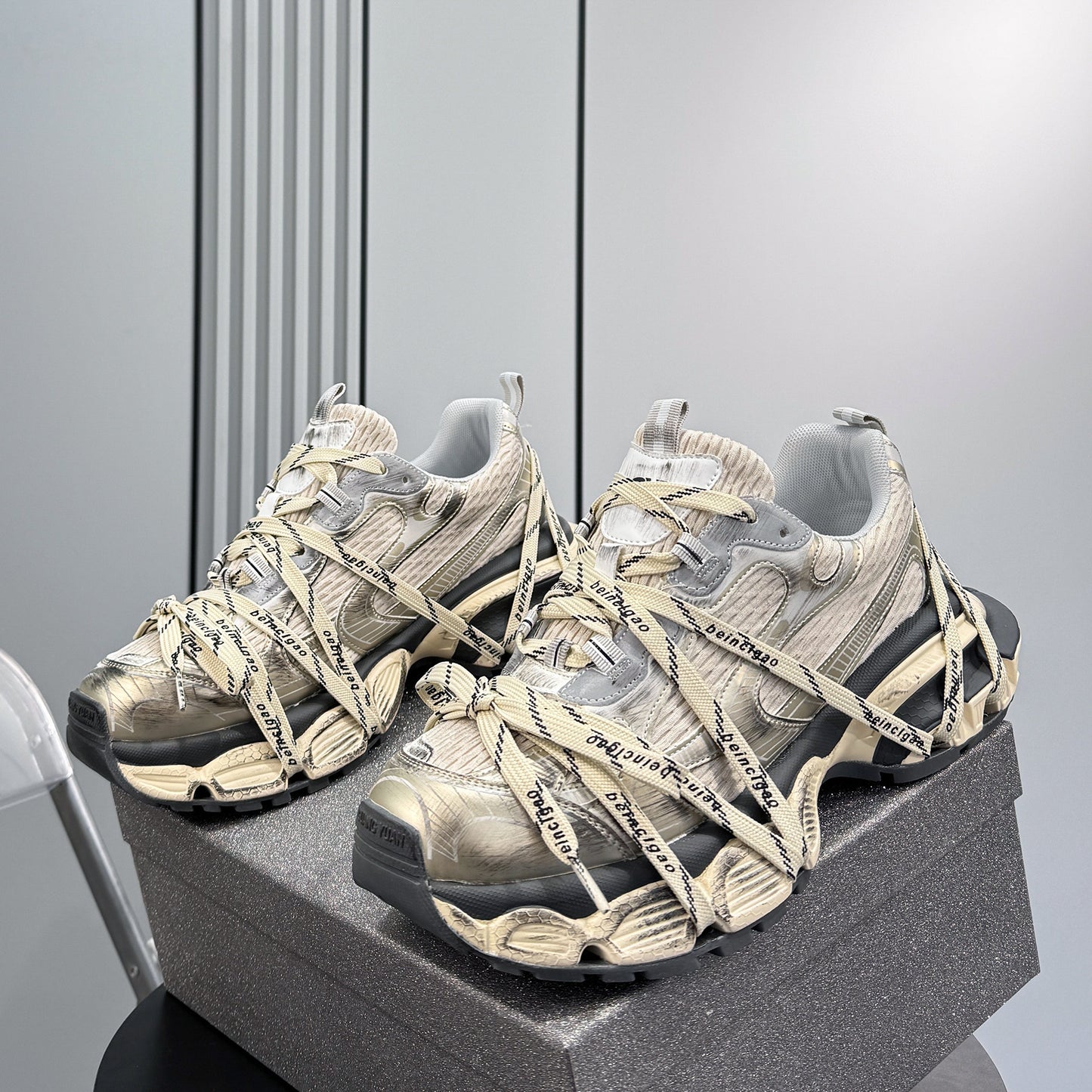Chunky Platform Strappy Lace-Up Sneakers WN24854