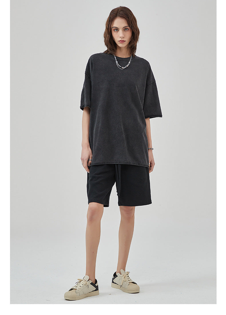 Oversize Washed Short-sleeve T-shirt WN6626