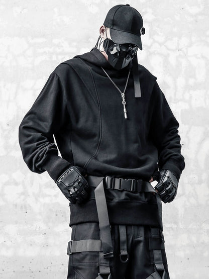 Deconstructed Mix Patch Fake Layered Hoodie WN22373