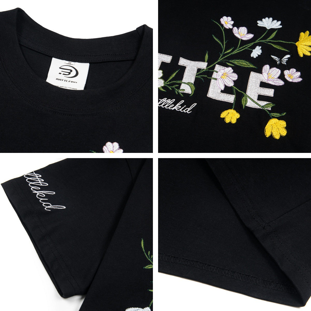 Floral Intricate Embroidery Short Sleeve T-Shirt WN26820
