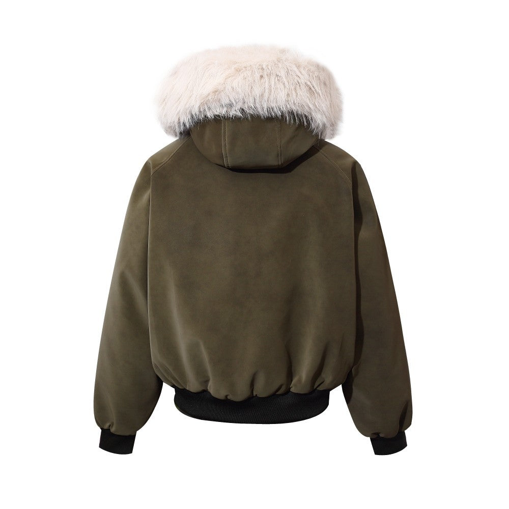 Fake Fur Collar Hooded Puffer Jacket WN28102