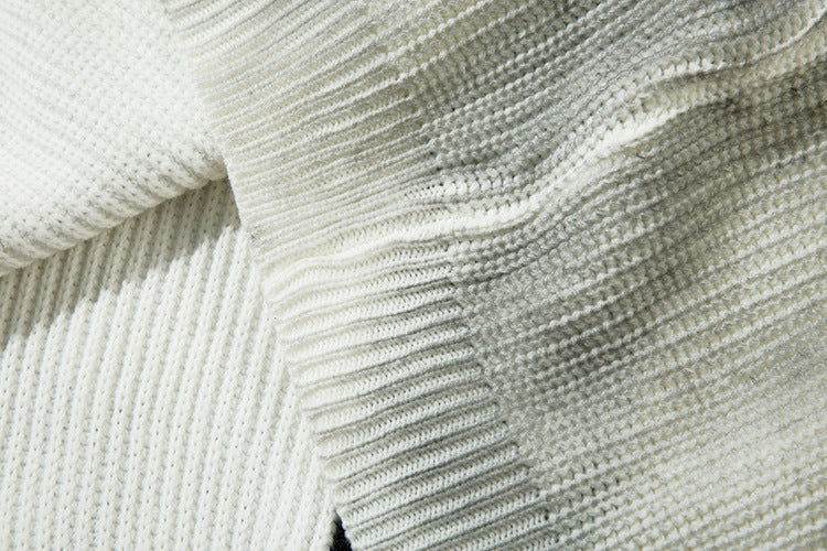 Spray-Paint Tie-Dye Cross Stand Neck Zipper Knit Cardigan WN11238