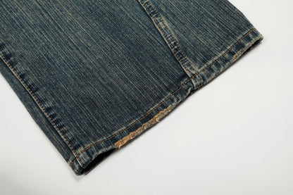 Fade Washed Straight Denim Jeans WN25940
