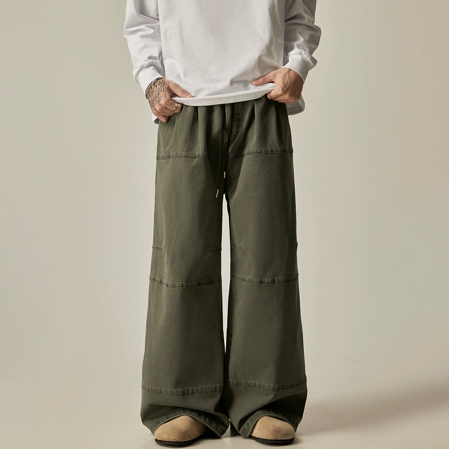 Wide Leg Straight Cotton Pants WN8964