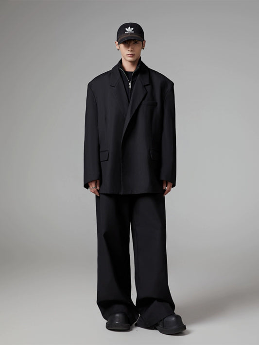 Stitch Design Oversize Tailored Jacket & Wide-leg Trousers Setup WN13378