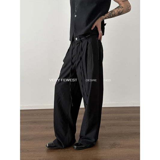 Pleats Design Wide Leg Trousers WN8962