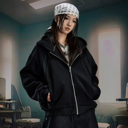 Structured Oversize Zipper Hoodie WN20575