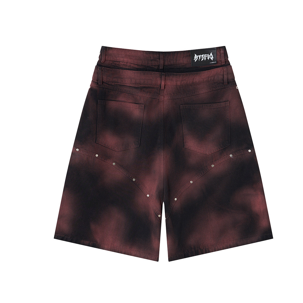 Washed Graffiti Dirty-Dye Denim Half Pants WN25741