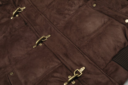 Fake Fur Collar Metal Buckle Puffer Jacket WN23094