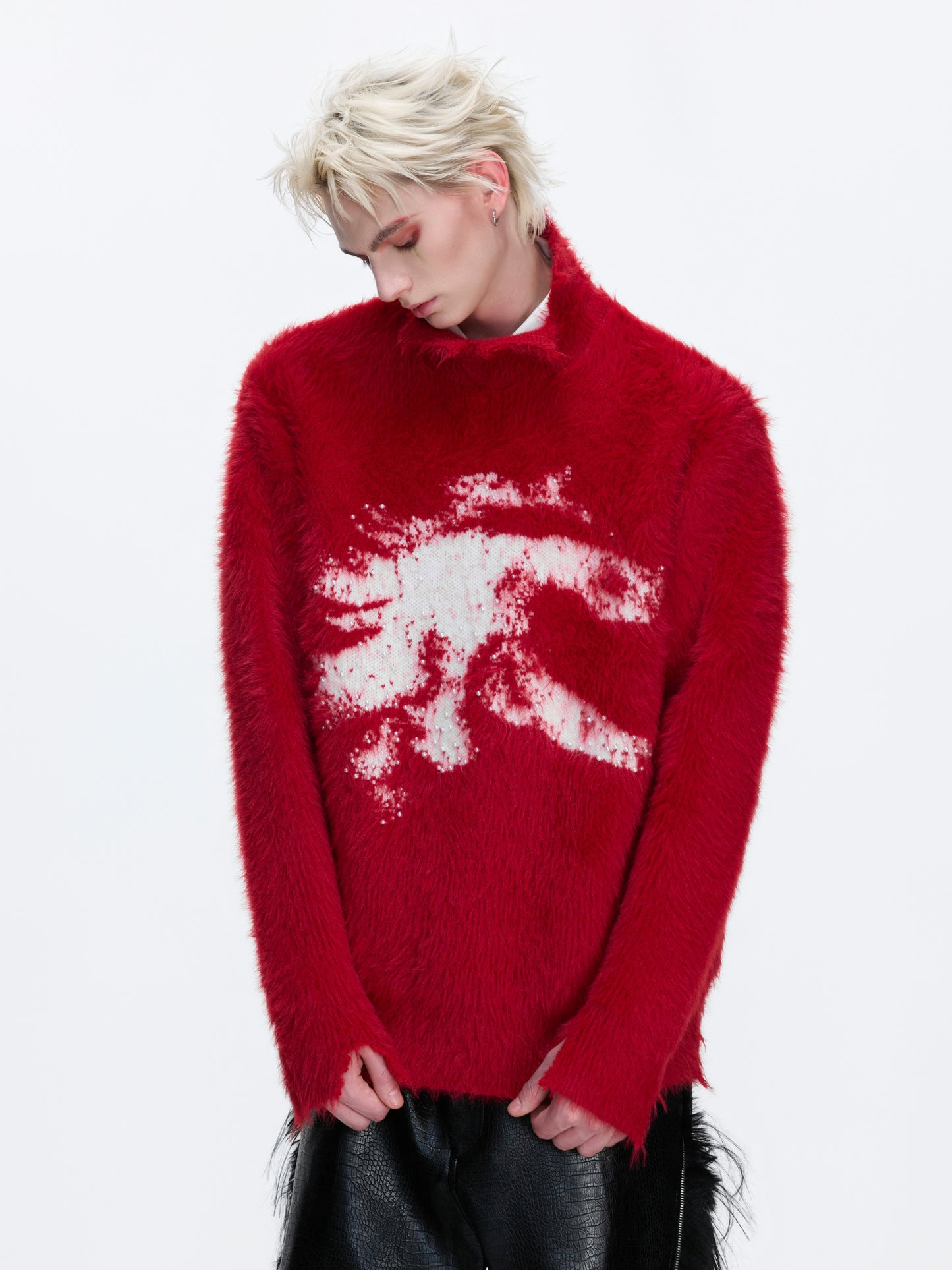 Turtleneck Oversize Knit Sweater WN22682