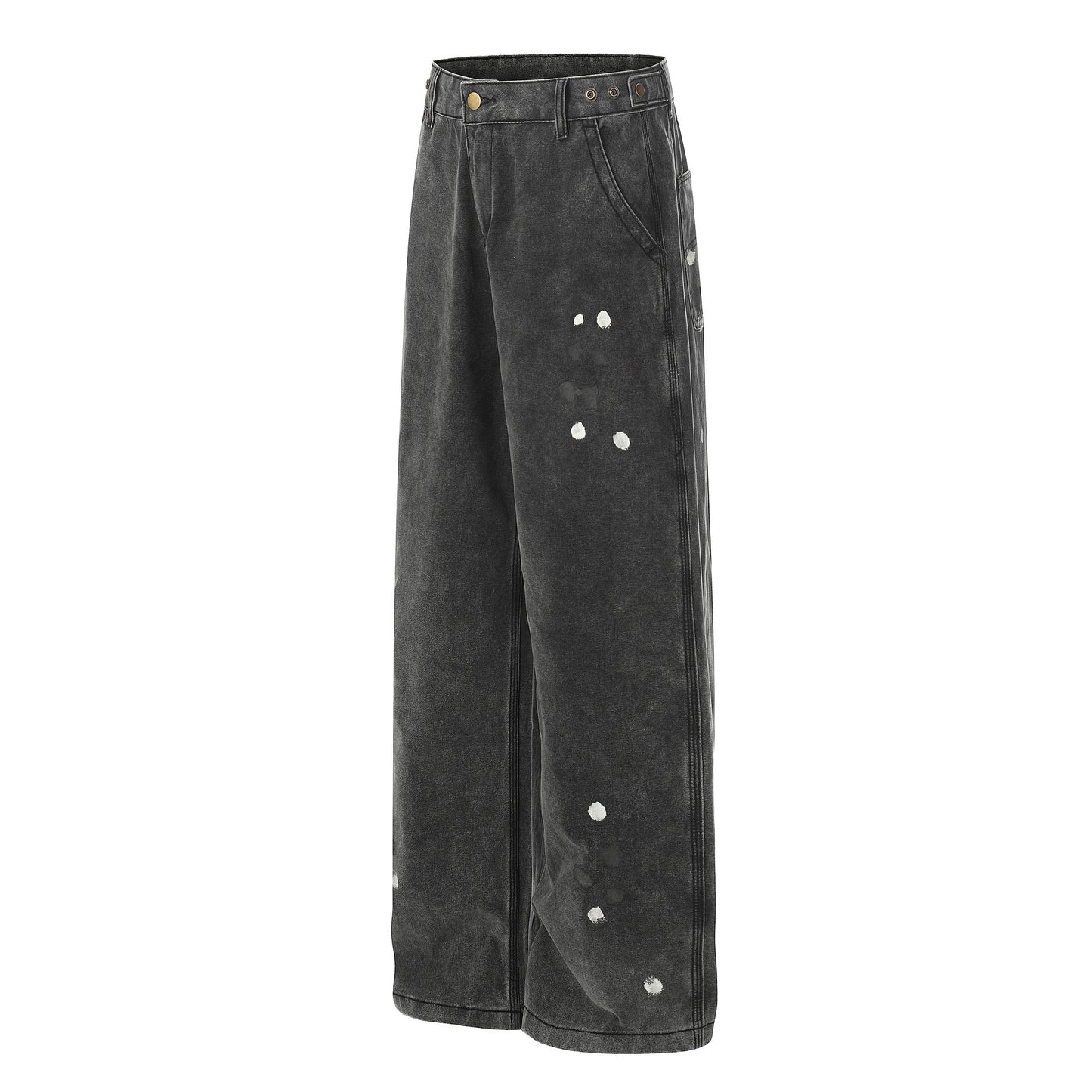 Washed Paint Straight Denim Jeans WN26056