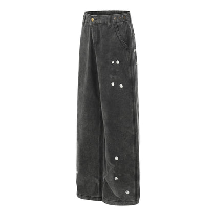 Washed Paint Straight Denim Jeans WN26056