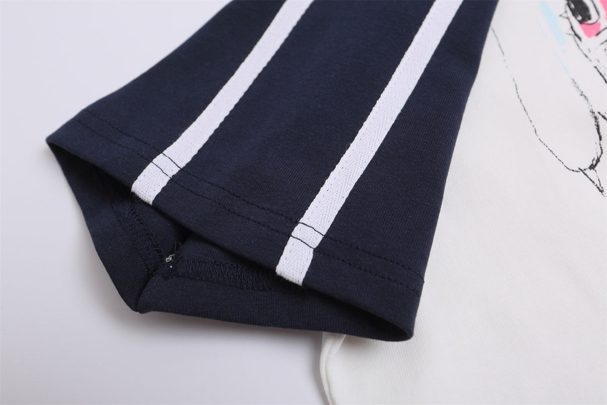 Anime Color Block Raglan Sleeve Short Sleeve T-Shirt WN26865