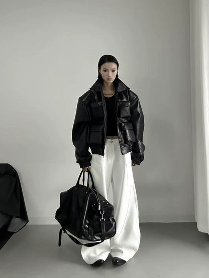 Patchwork Scimitar Wide Leg Trousers WN20063