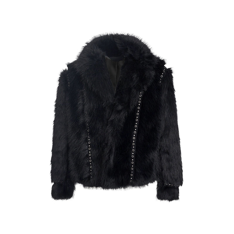 Fake Fur Thickened Shoulder-pad Jacket WN10222